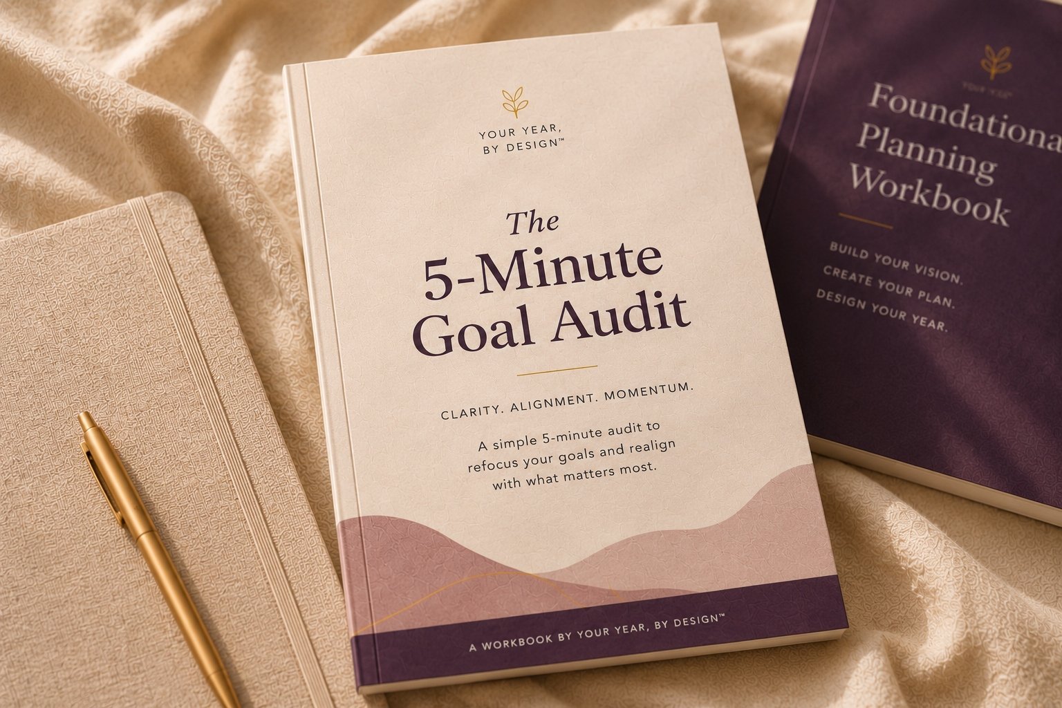 The 5-Minute Goal Audit workbook by Your Year, By Design™ — a complimentary printable audit to find out what’s missing between intention and follow-through.